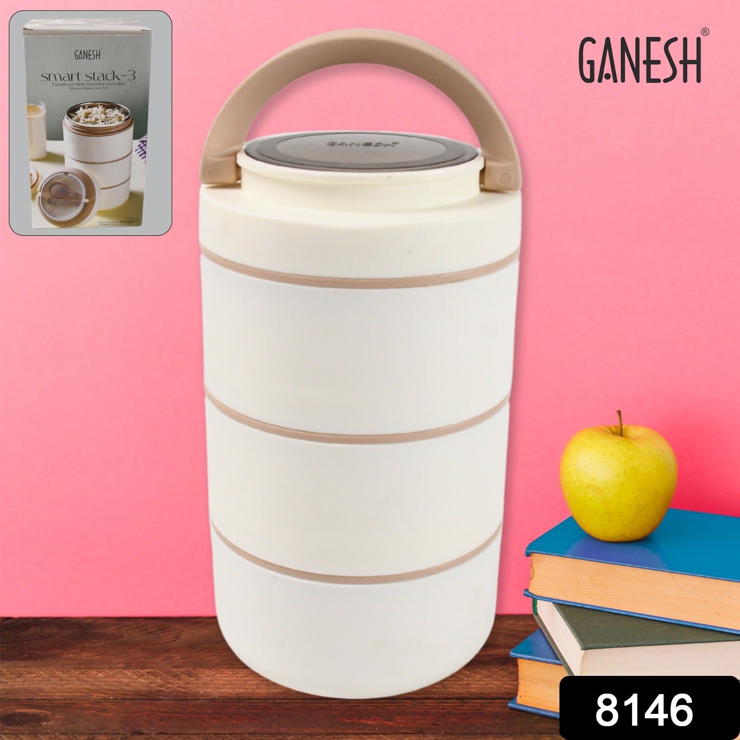 Ganesh Smart Stack 23 Layer Portable Lunch Box Stainless Steel Airtight Leak-proof Lunch Box For Office School Picnic Color May Vary (2 Layer  3 Layer) Ganesh Smart Stack 23 Layer Portable Lunch Box Stainless Steel Airtight Leak-proof Lunch Box For Office School Picnic Color May Vary (2 Layer  3 Layer)